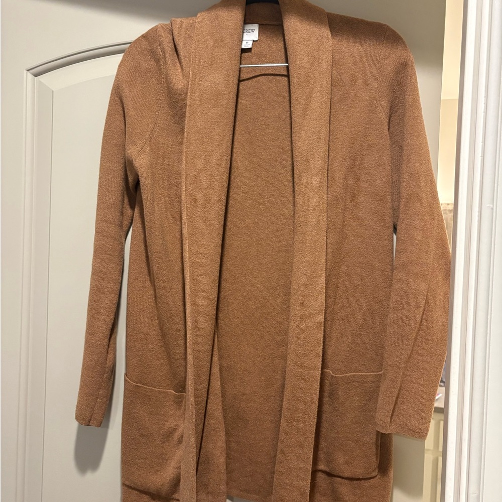 Women’s JCrew Open-Front Long Cardigan Sweater - Camel